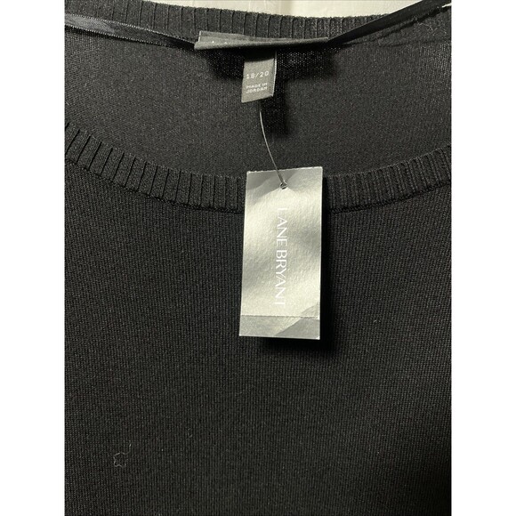 Lane Bryant Black Knit Sweater Floral Lace Cutout Hem Sz 18/20 NWT - Picture 5 of 6